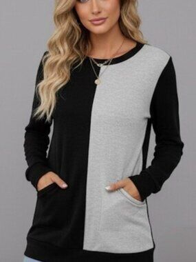 Two Tone Dual Pocket Sweatshirt